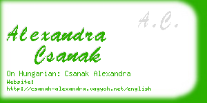 alexandra csanak business card